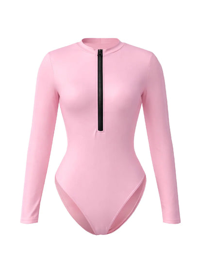 Rash Guard One Piece Women Swimsuit Sport Style Surf Wear Swimwear Lady Bathing Suit Bodysuit Padded