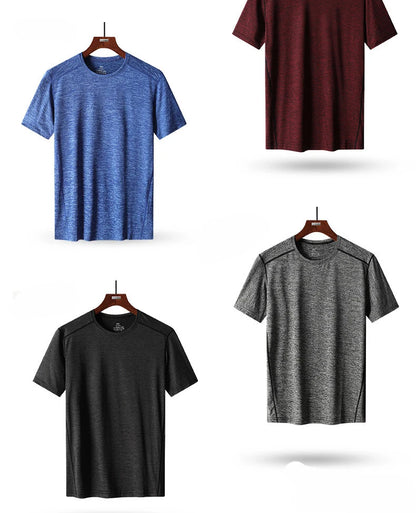 Large Size 6xl 7xl 8xl Mens T Shirt Breathable  Quick Drying Cool Summer T-shirts Sporting Outdoor Ice Silk Tee Tops