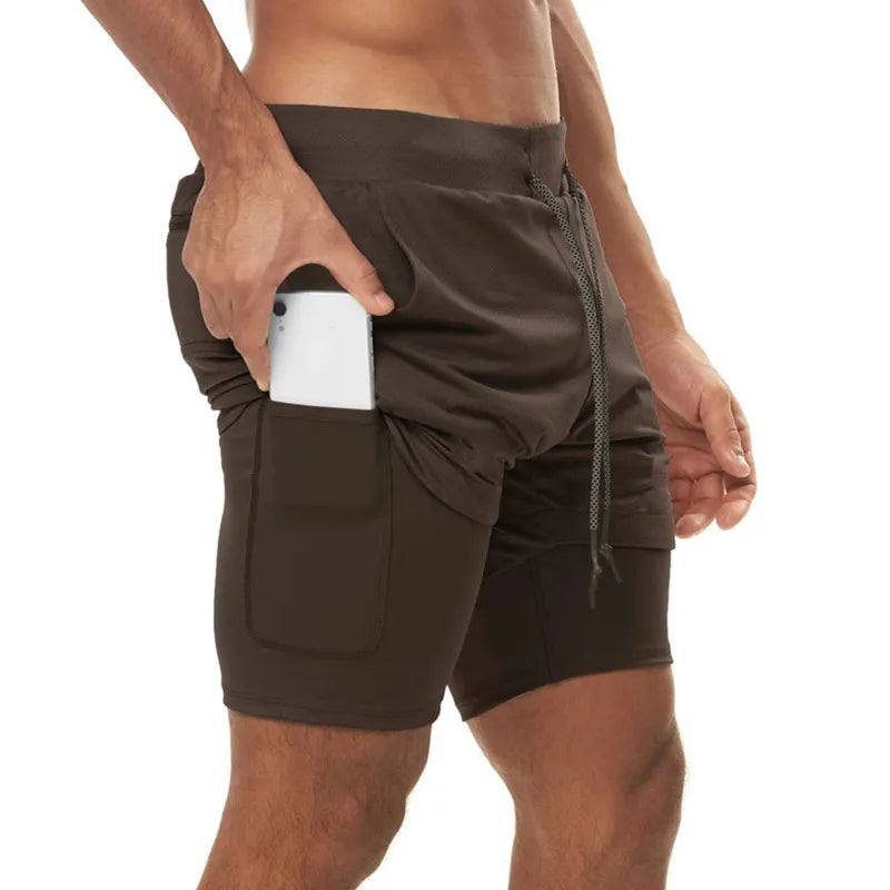 M-5XL  Jogger Shorts Oversized Men 2 In 1 Short Pant Gyms Fitness Built-in Pocket Quick Dry Running Shorts Man Athletic Shorts