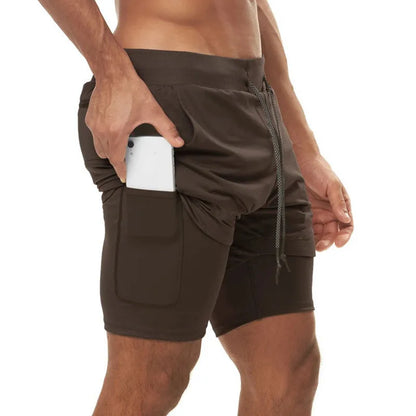 M-5XL  Jogger Shorts Oversized Men 2 In 1 Short Pant Gyms Fitness Built-in Pocket Quick Dry Running Shorts Man Athletic Shorts
