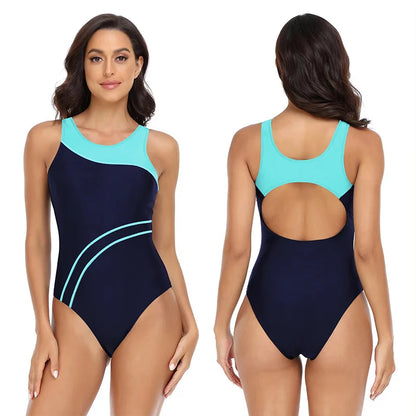 Woman Swimsuit One Piece Sport Swimwear Bathing Suit Women Summer Beachwear Patchwork Bath Suit Cut Out Swim Suit