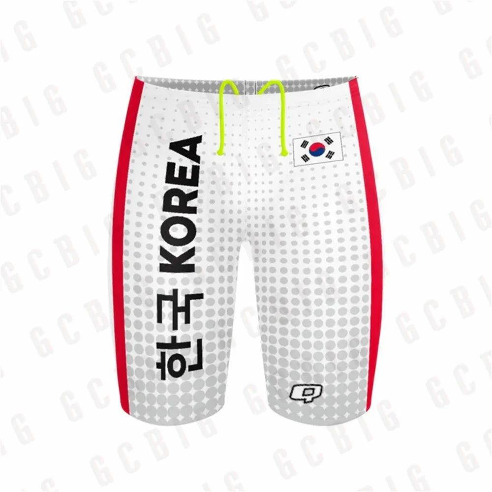 Mens Summer Lycra Trunks Swimwear Training Swim Shorts Boys Jammers Sports Surf Shorts Trunks Swimsuits Beach Swimming Pants