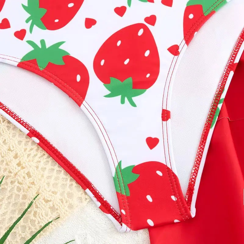 Girls Printed Swimsuit One Piece Kids Swimwear & Beach Skirt Children Swimming Bathing Swim Suit Beachwear