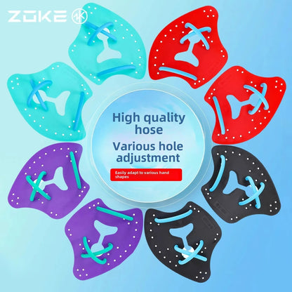 Zoke 1 Pair Swimming Training Hand Paddles Fins Adjustable Swim Training Hand Paddle For Outdoor Water Sports