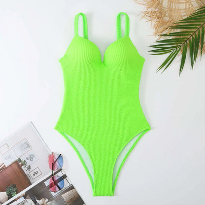 Push Up Swimsuit Women One Piece Solid Swimwear Female Bodysuit Bathers Bathing Swimming Swim Suit Summer Beachwear