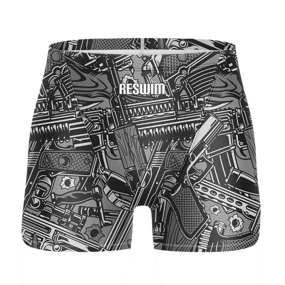 Swim Boxers Summer Men's Swimm Shorts Jammer Swimsuit Short Chlorine Resistant Swimwear Swimming Trunks Beach Tights Gym Surfing Pants