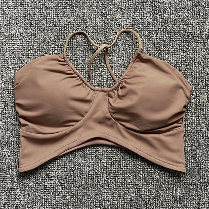 Pad Spandex Nylon Sport Bras Women Sports Bra Gym Fitness Push Up Tank Top Women Cross Yoga Ballet Dance Underwear