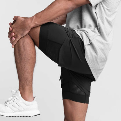 Running Shorts Male Gym Men's Shorts Crossfit 2 IN 1 Sport Shorts Homme Fitness Basketball Jogging Bodybuilding Short Pants