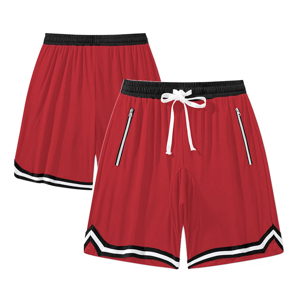 Men Casual Gym Mesh Short Lightweight Breathable Jogger Training Short Pants with Drawstring and Zip Pockets Multi-Color Options