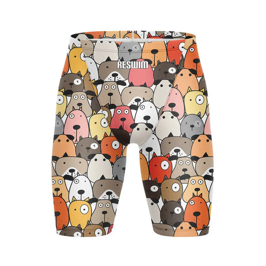 Men's Swim Jammer Athletic Practice Knee-Length Swimsuit Shorts Beach Tights Shorts Swim Pool Pants Swimming Trunks Swimwear