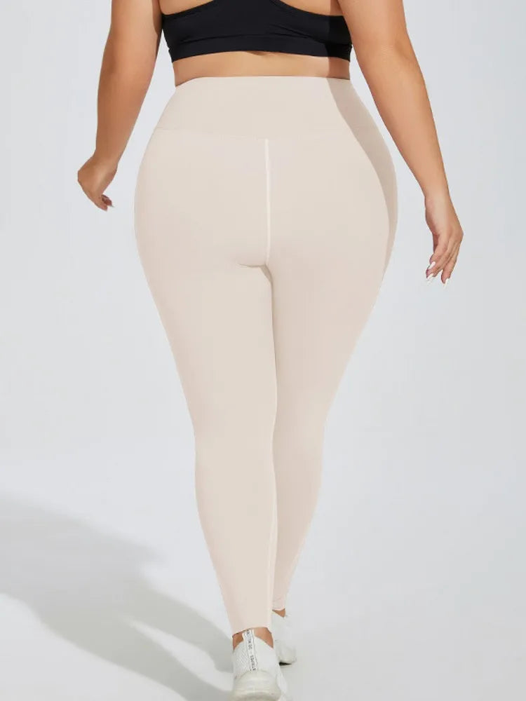 L-4XL Plus Size Sports Pants Lines Lifting Buttocks Sports Tight Pants Women High Waist Elastic Fitness Running Yoga Pants