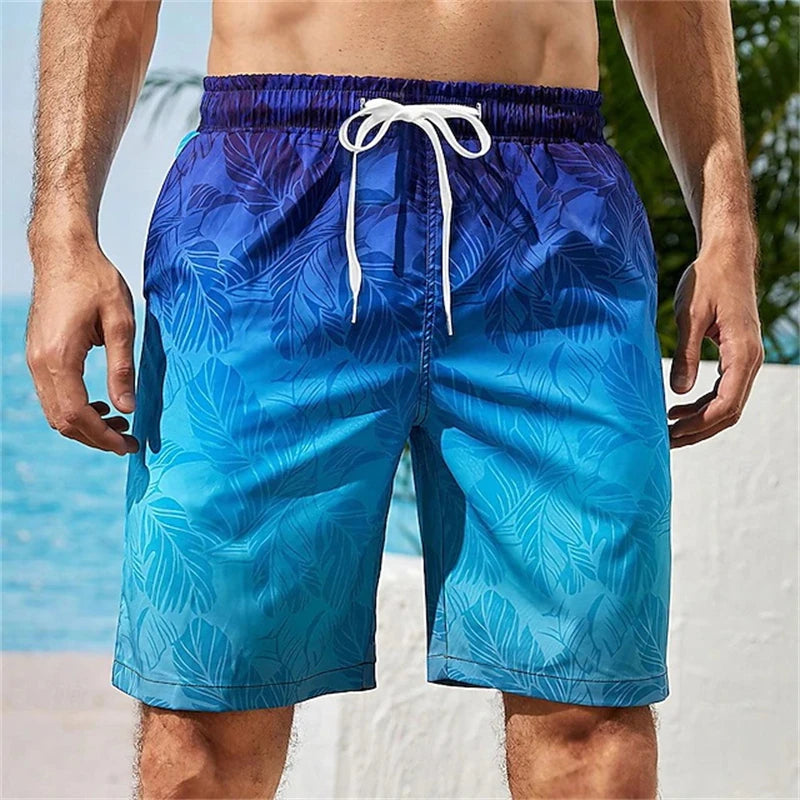 3D Print Tropical Plants Board Shorts Men Oversized Surfing Drawstring Beach Sports Pants Swimwear Swimsuits Trunks Kid Clothing