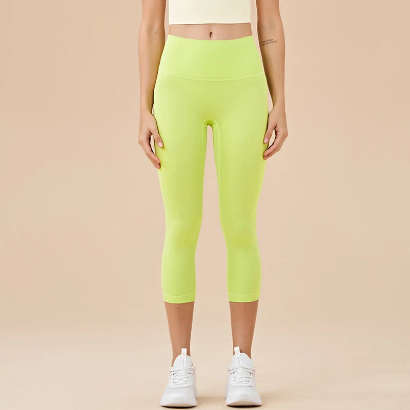 Women's High-Waisted Capri Yoga Leggings with Hidden Pocket