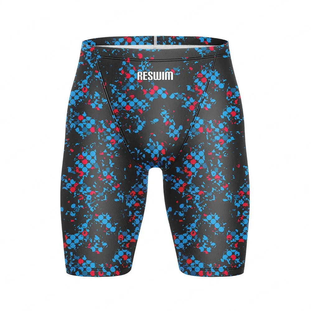 Summer Swimming Trunks Men's Professional Tights Swim Jammer Swimwear Outdoor Beach Printed Durable Training Surfing Swim Shorts