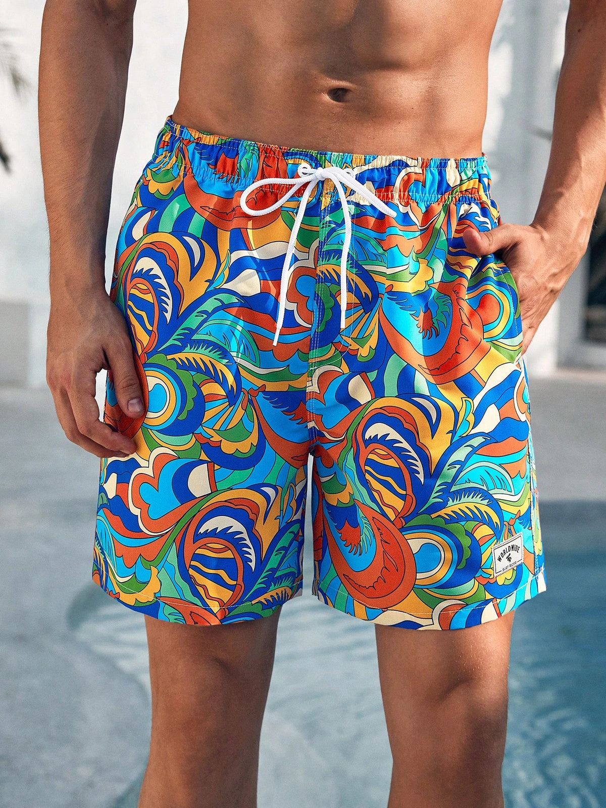 Men's Abstract-Print Board Shorts