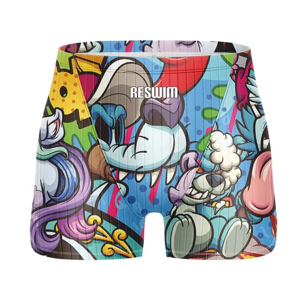 Men's Jammers Swimwear Athletic Training Swimsuit Swim Tights Shorts Swimming Trunks Beach UV Pants Breathable Bathing Suit