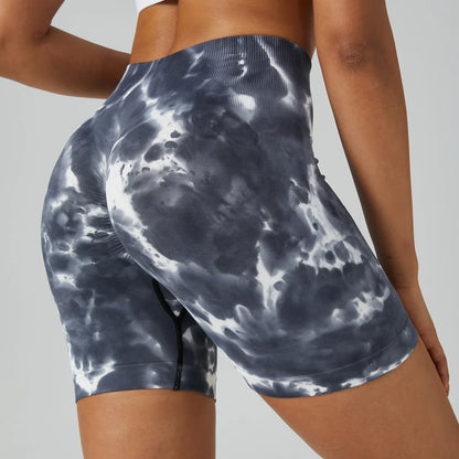 Short Gym Woman Tie Dye Yoga Push Up Sport Shorts Seamless Women Fitness Wear Running Gym Leggings Female Tights Workout Shorts