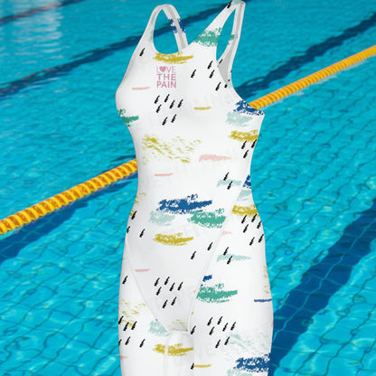 Women Open Back Kneeskin Tech Suit Swimsuit Competition Training Neck to Knee Swimsuit One-piece Jumpsuit Professional Swimsuit