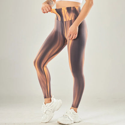Tie-dye Seamless Leggings Gym Yoga Women's Pants Fitness Sport Tights Breathable Elastic High Waist Women Clothing