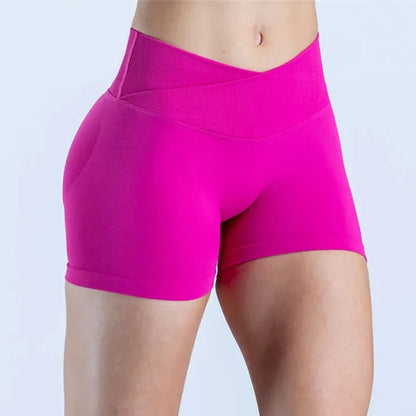 Vision Shorts  4.5" Gym Clothes Women Seamless Leggings Waist Cross Fitness Scrunch Booty Tights Running Cycling Shorts XP126
