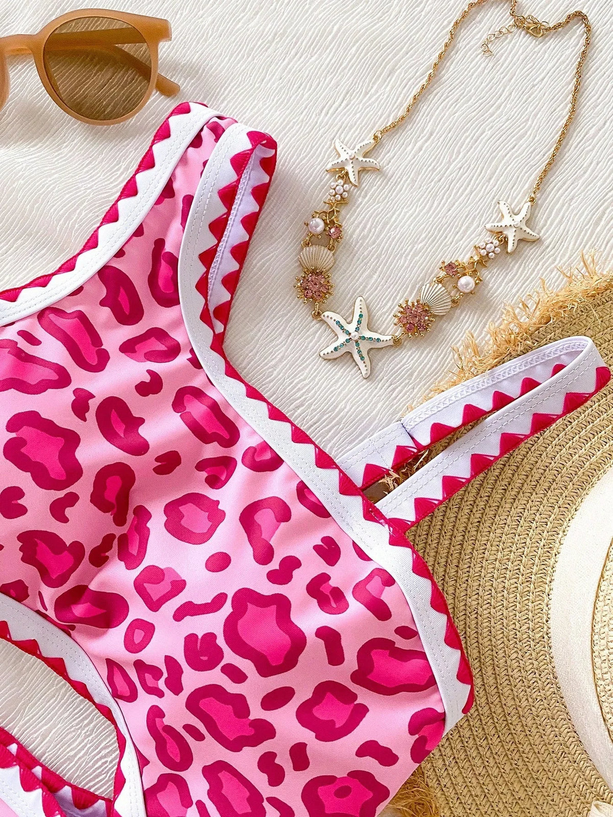 Girls Swimsuit Floral One Piece Swimwear for Kids Hollow-out Beachwear Beach Bathing Suit