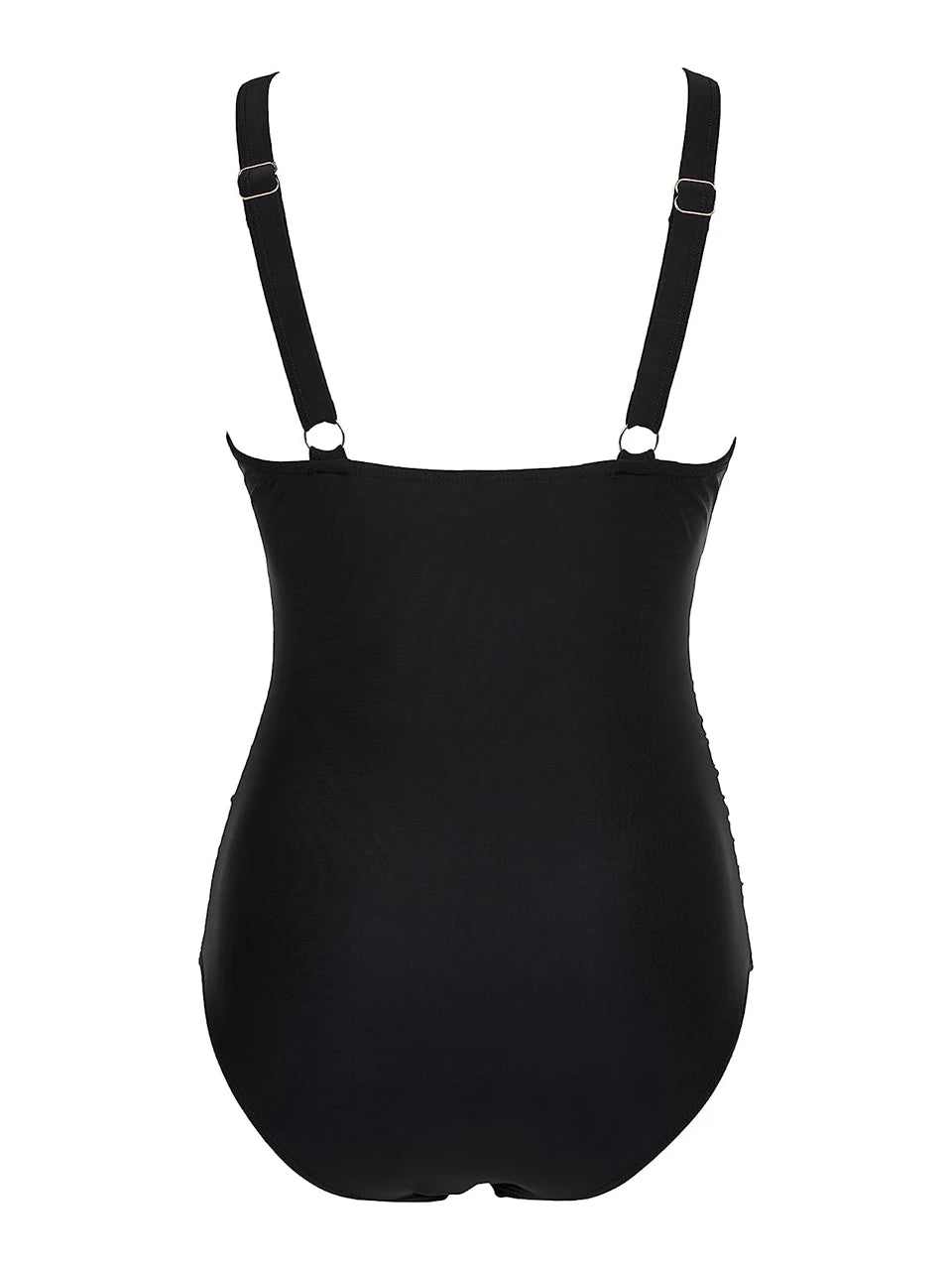 Mesh Panel Swimsuit One Piece High Cut Swimwear Women Solid Bathers Bathing Suit Female Backless Swimming Beachwear