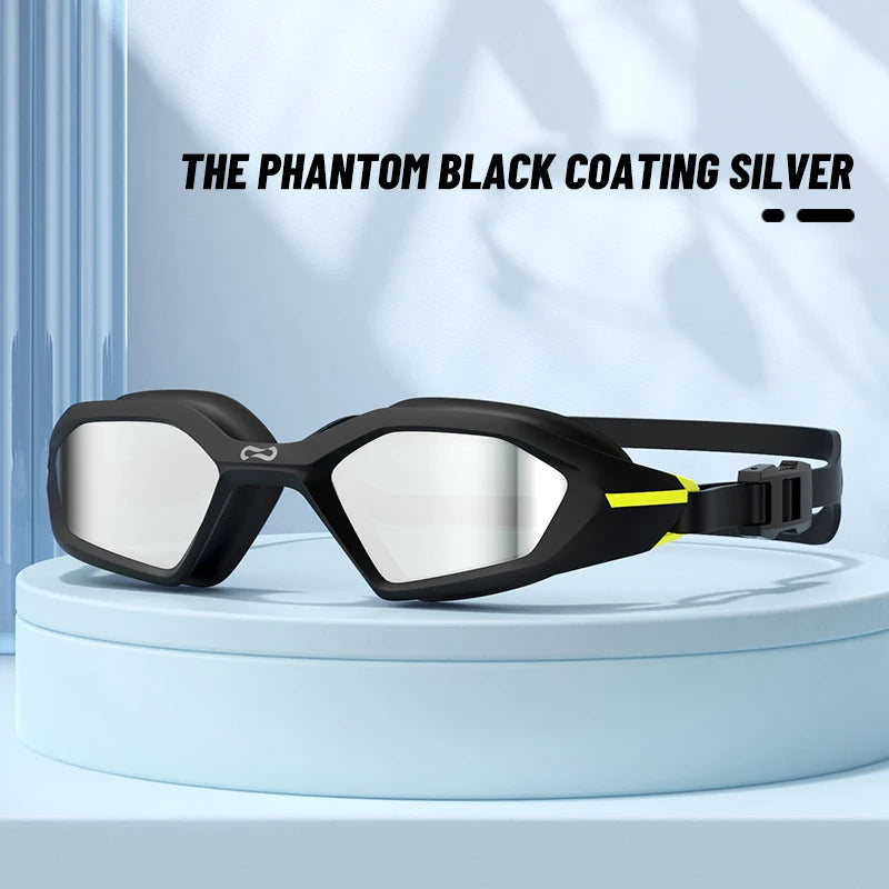 COPOZZ Men Professional Swimming Goggles Electroplate Swim Glasses Anti Fog UV Protection  Adjustable Adult Swim Eyewear Women