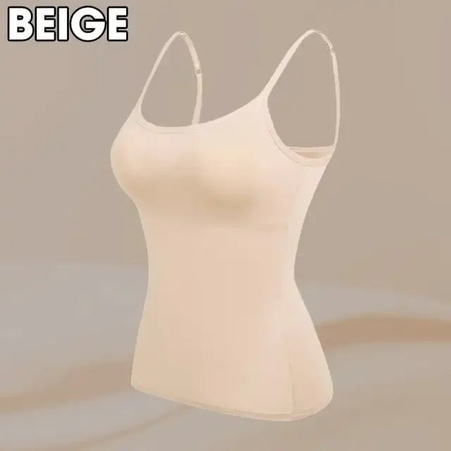 Cami Bra – Women's Camisole With Built In Padded Bra Vest Pink Top For Women Pajamas Home Wear