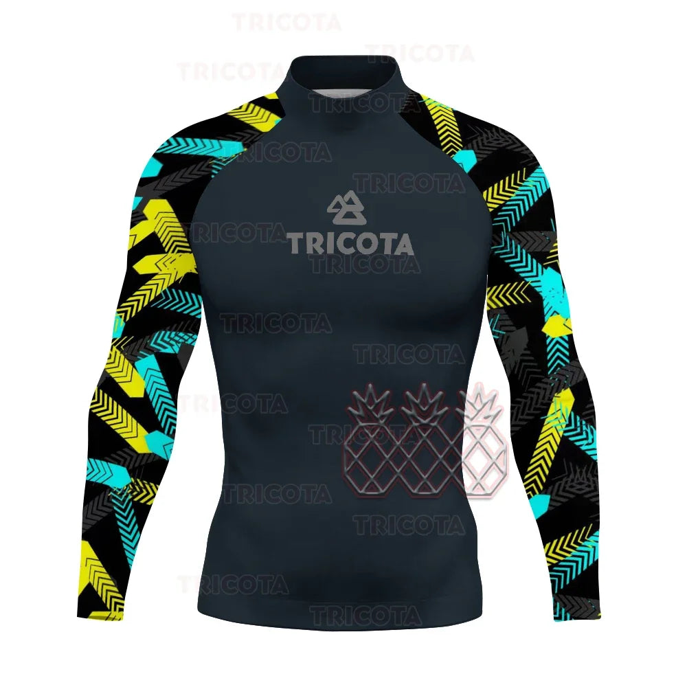 Men's Long Sleeve UV Protection Diving Wear Summer Water Sports Swimming Rashguard Surfing T-shirts Surfing Rash Guard Swimwear