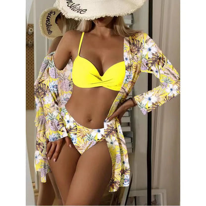 Bikini Set Beach Smock Cardigan Smock Woman Swimwear Bathrobe Bikini Beach Style Sun Protection Shirt Shawl