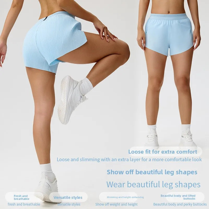 Sporty Yoga Short Skirt Running Casual Inner Lined Golf Tennis Skirt Sport Yoga Shorts Quick Dry 90% Nylon 10% Spandex Ladies