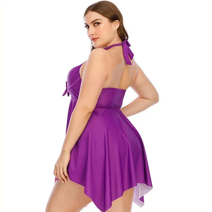 Plus Size Tankini Women's Swimwear Two-Piece Swimsuit Beach Swimwear Bathers