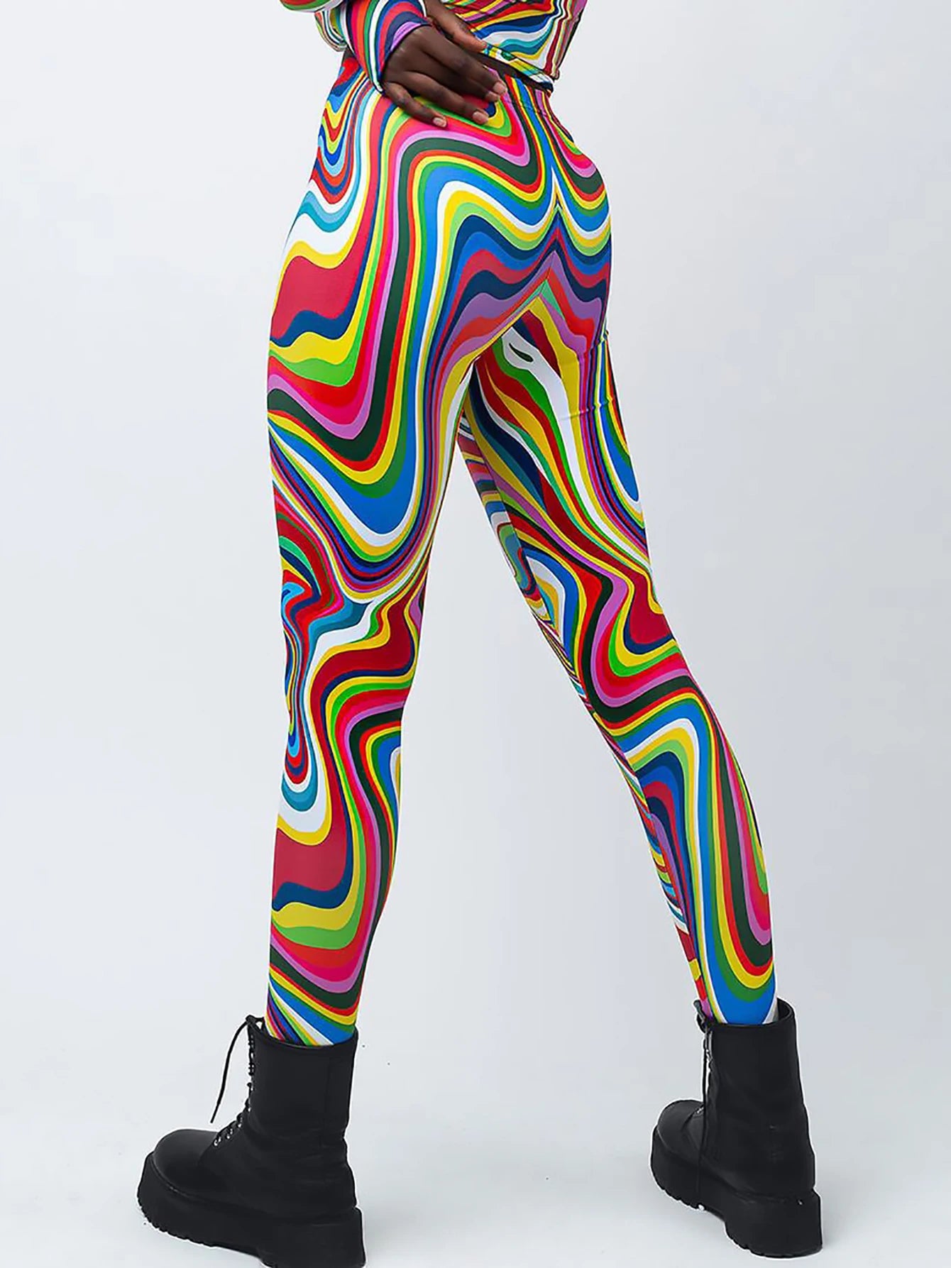 3D Geometric Graffiti Printed Women's Yoga Pants Fashion Running Fitness High Waist Leggings Outdoor Daily Sports Pant For Women
