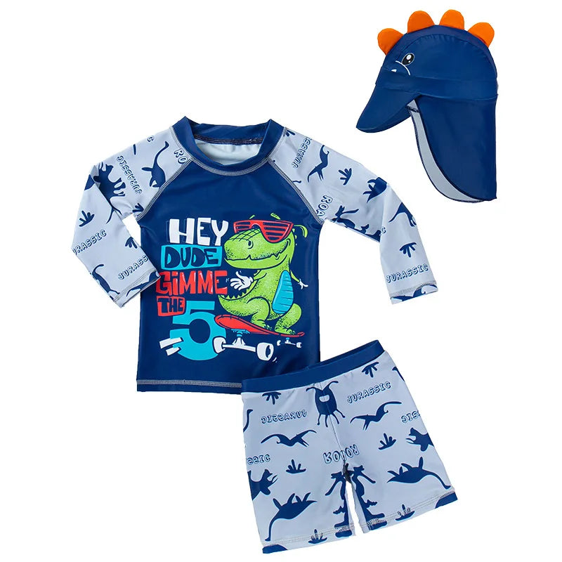 Boys' Character Rash Guard Set with Shorts & Hat