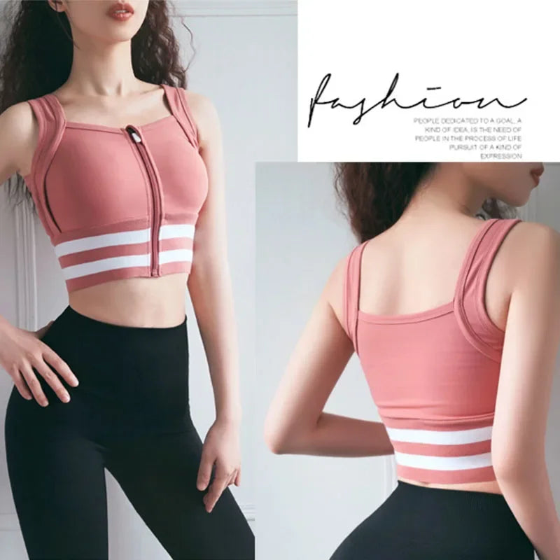 Women's Light Support Seamless Sport Bra - Wireless Yoga Sleeveless Crop Tops Light Support Seamless Sport Bra