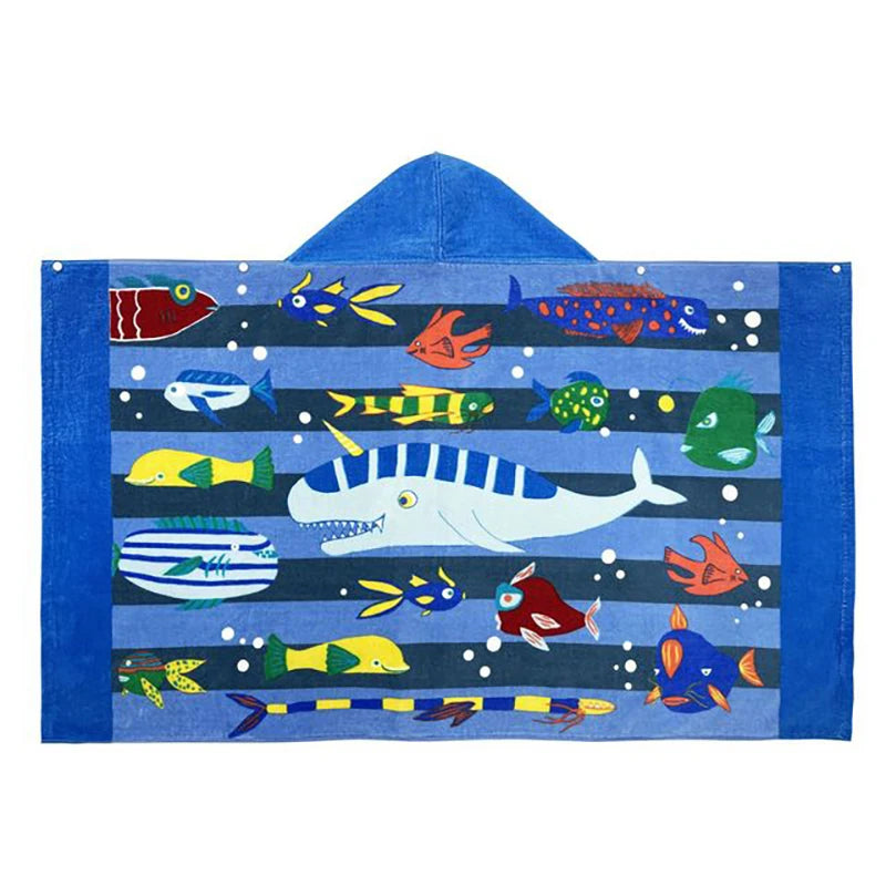 Cartoon Child Kid Hooded Cloak Infant Bathrobe Baby Bath Towel Robe Cotton Boy Girl Beach Robe Dinosaur Cape Newborn Wrap Blanket
