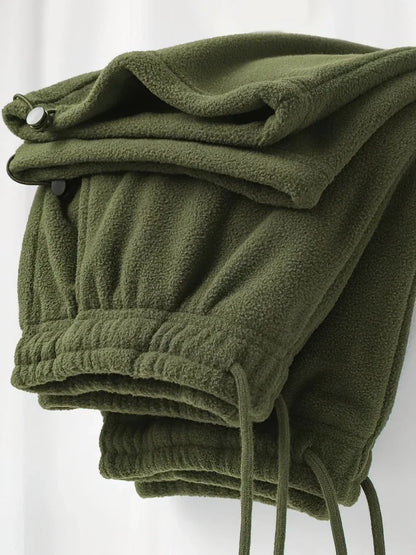 Vintage Thick Winter Casual Fleece Pants Men Wide Leg Baggy Warm Sweatpants Male Drawing Jogger Pants Falls Trousers