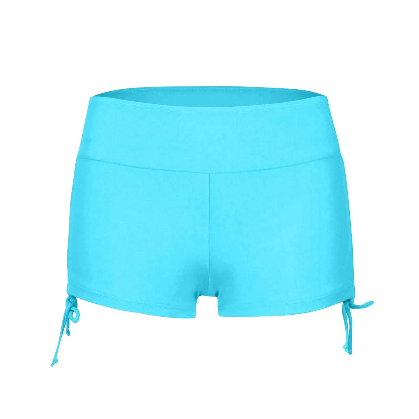 Women Swimsuit Panties Swimwear Beach Shorts High Waist Sides Adjustable Drawstring Stretch Sports Bathing Suit Tankini Bottoms