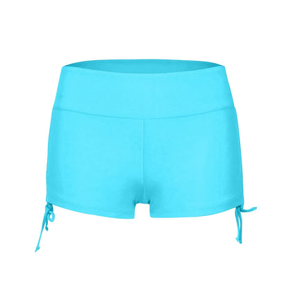 Women Swimsuit Panties Swimwear Beach Shorts High Waist Sides Adjustable Drawstring Stretch Sports Bathing Suit Tankini Bottoms