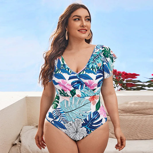Plus Size Swimwear Women Tankini Bikini Woman Swimsuit One-Piece Bath Suit Beachwear Big Size Swimming Suit Monokini
