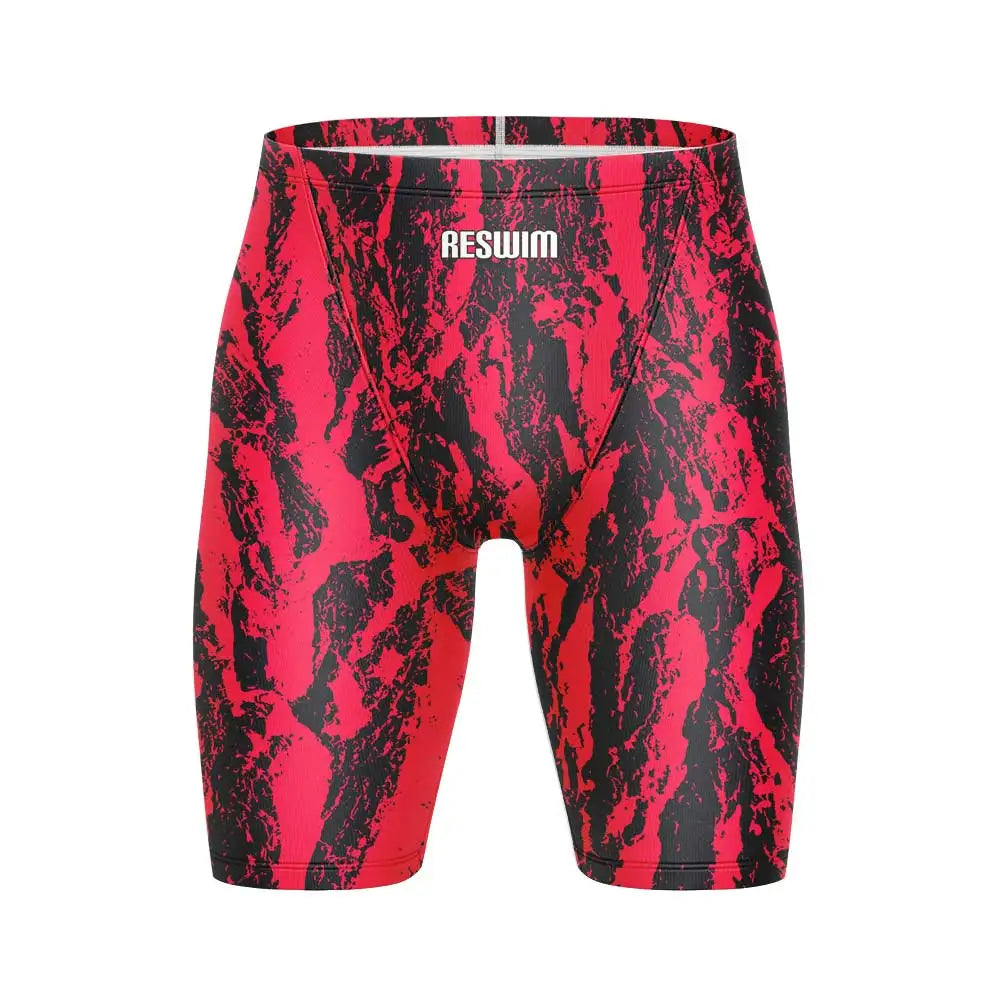 Mens Summer Swim Jammer Quick Dry Swimsuit Print Swimming Beach Tights Shorts Surfing Trunks Men's Swimwear Sports Training Pants