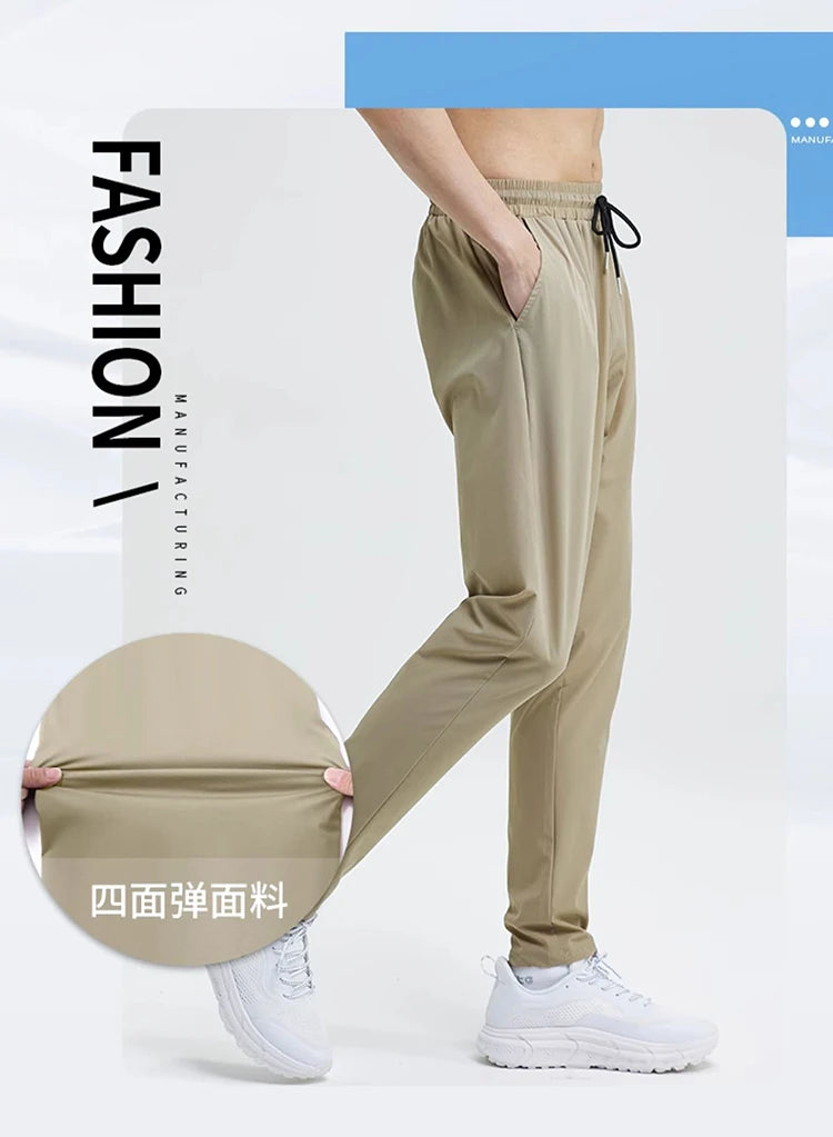 Pencil Pants Mens Gym Casual Sweatpants Pant Fishing Breathable Quick-Drying Ice Silk Outdoor Sports Cycling Jogging Training