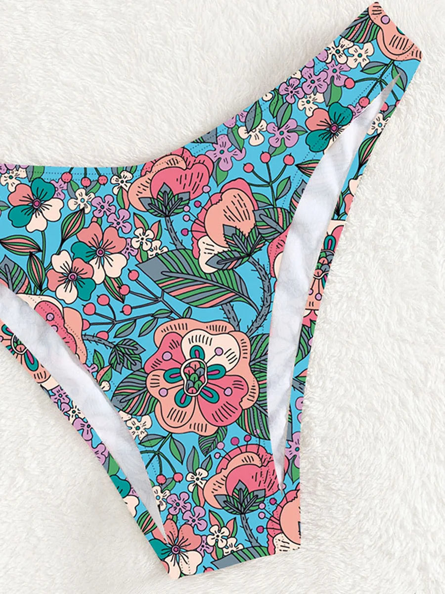 Floral Print Brazilian Bikini Women Swimwear Female Swimsuit Two-pieces Bikini Set Bather Bathing Suit Swim Summer Beach Wear