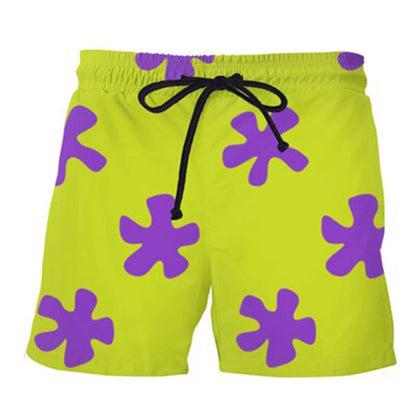 Summer Men's Swimwear Shorts Print Beachwear Swim Trunk Men Swimsuit Surf Board Short Drawstring Trunk Quick Dry Short