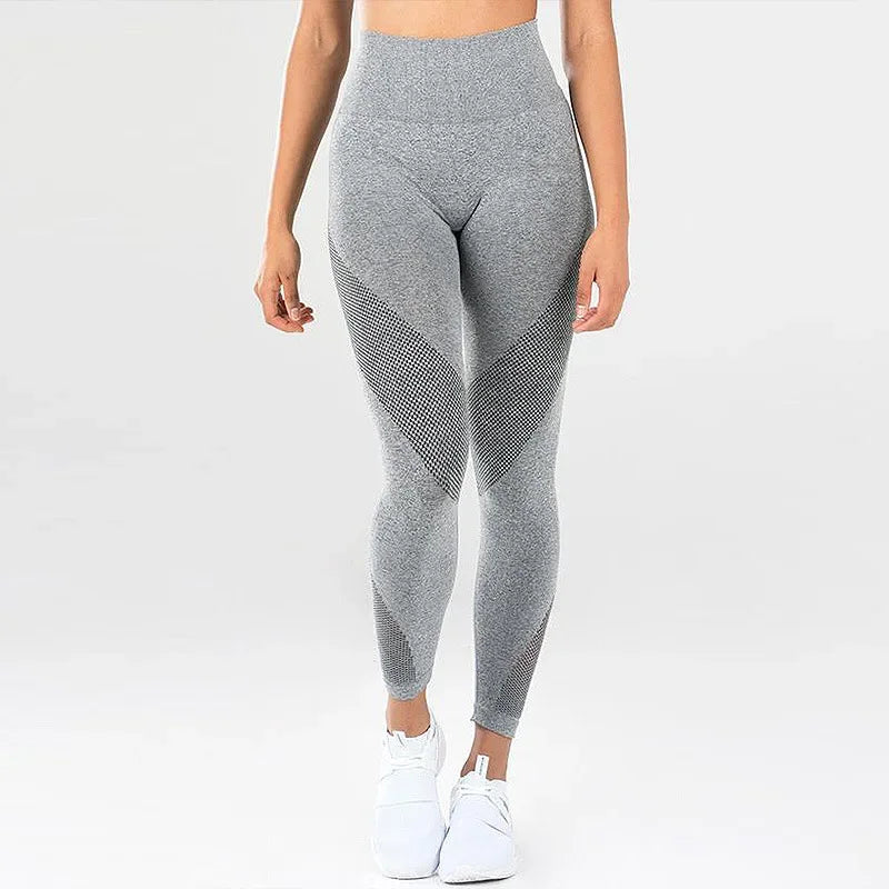 Women Yoga Pant High Waist Sport Leggings Mesh Breathable Fitness Tights Hip Lifting Running Trousers Gym Workout Leggings Female