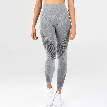 Women Yoga Pant High Waist Sport Leggings Mesh Breathable Fitness Tights Hip Lifting Running Trousers Gym Workout Leggings Female