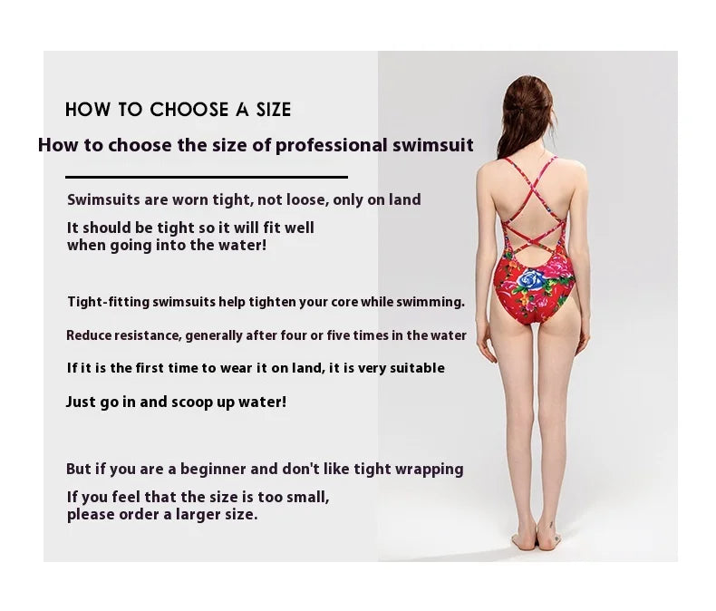 Red & Green Women's Professional Racing One-piece Swimsuits