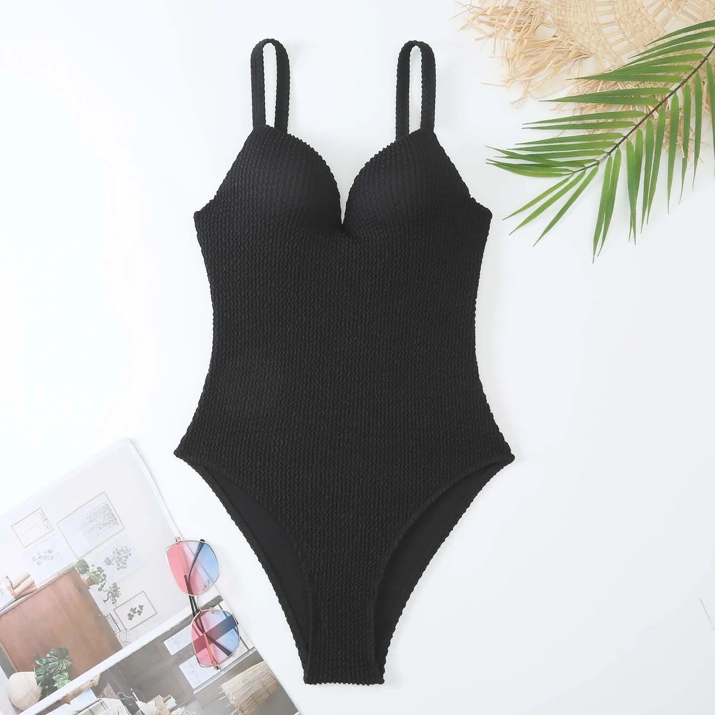 Push Up Swimsuit Women One Piece Solid Swimwear Female Bodysuit Bathers Bathing Swimming Swim Suit Summer Beachwear