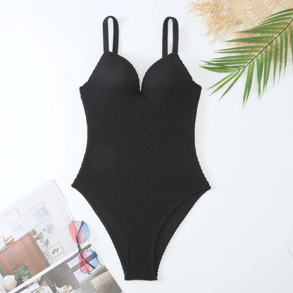 Push Up Swimsuit Women One Piece Solid Swimwear Female Bodysuit Bathers Bathing Swimming Swim Suit Summer Beachwear