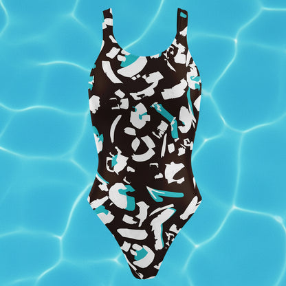 Love The Pain One Piece Swimsuit Women Wide -shoulder Strap Swimwear Bathing Outdoor Sports Training Suit Bodysuit